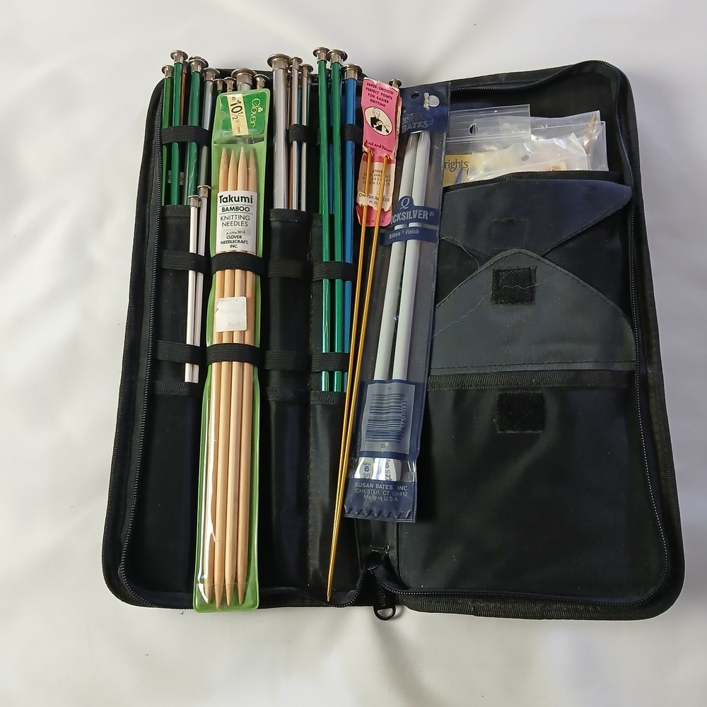 Mixed Lot Knitting Needles and case