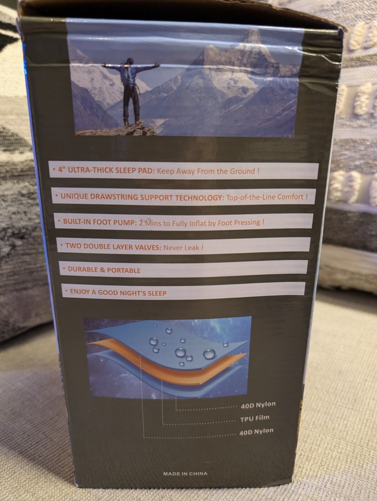 4" Sleeping Pad For Camping