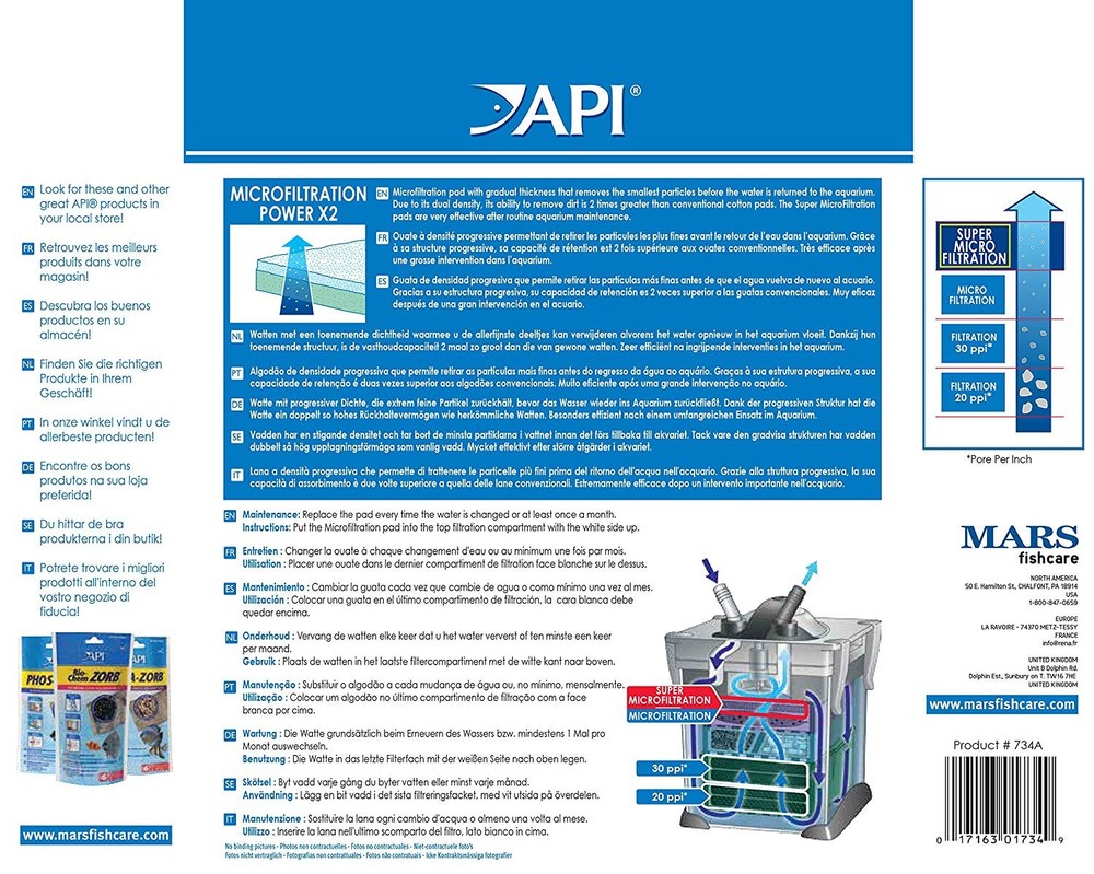 API FilStar XP Super Micro Filtration for Aquariums 2 Pads