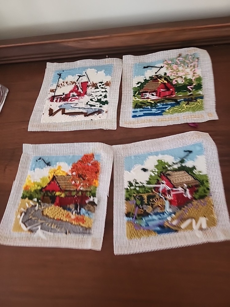 Four Seasons Needlework Needlepoint Crewel Textured Barn Scenes Sunset Designs
