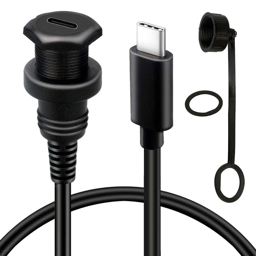 5/8" round Hole Small Type C 3.1 Car Flush Mount Cable USB C 3.1 Panel Mount Mal