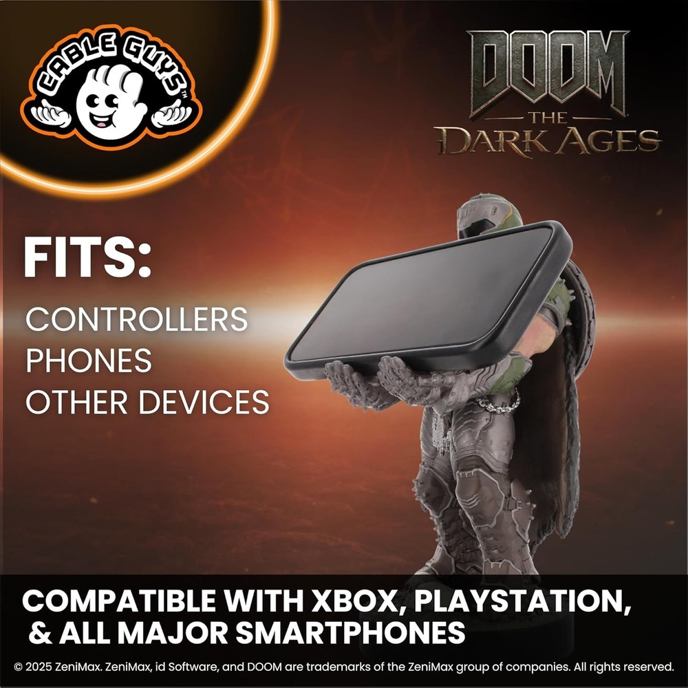 Exquisite Gaming Doom Doomslayer Cable Guys Controller Holder And Phone Stan NEW
