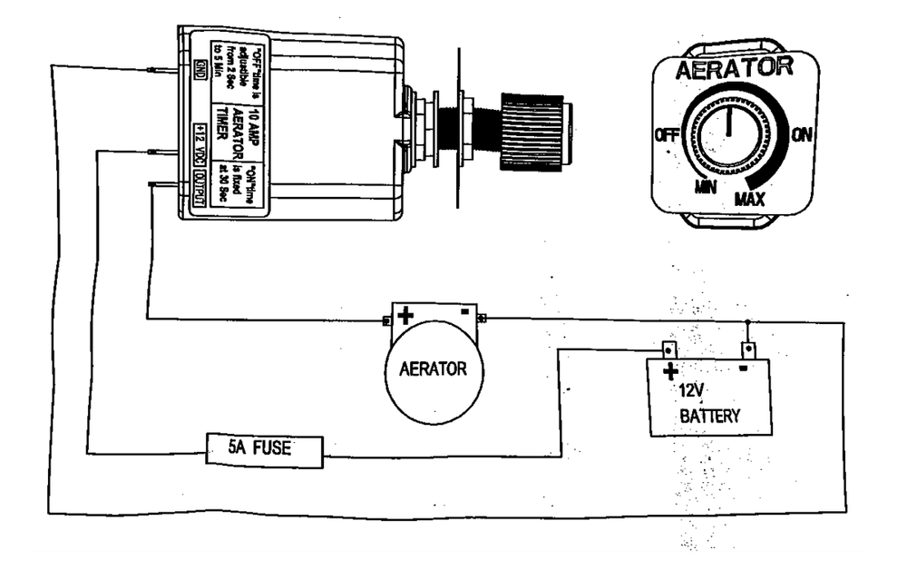 Pactrade Marine Boat Aerator Livewell Timer 10Amp Toggle Adjustable Variable 12V