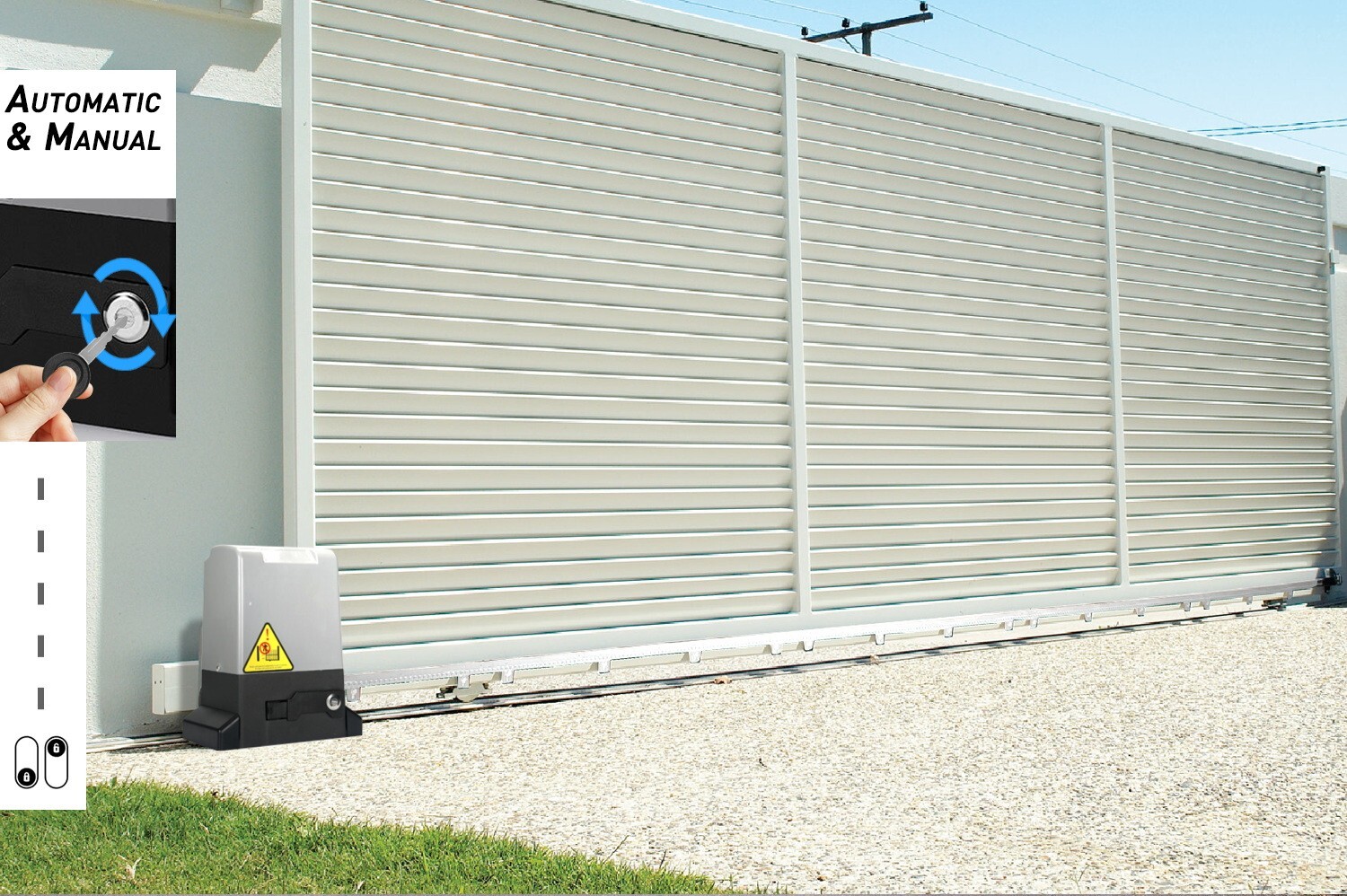 Automatic Sliding Gate Opener Rack Driven with Remotes Complete Kit 1800-5290 lb