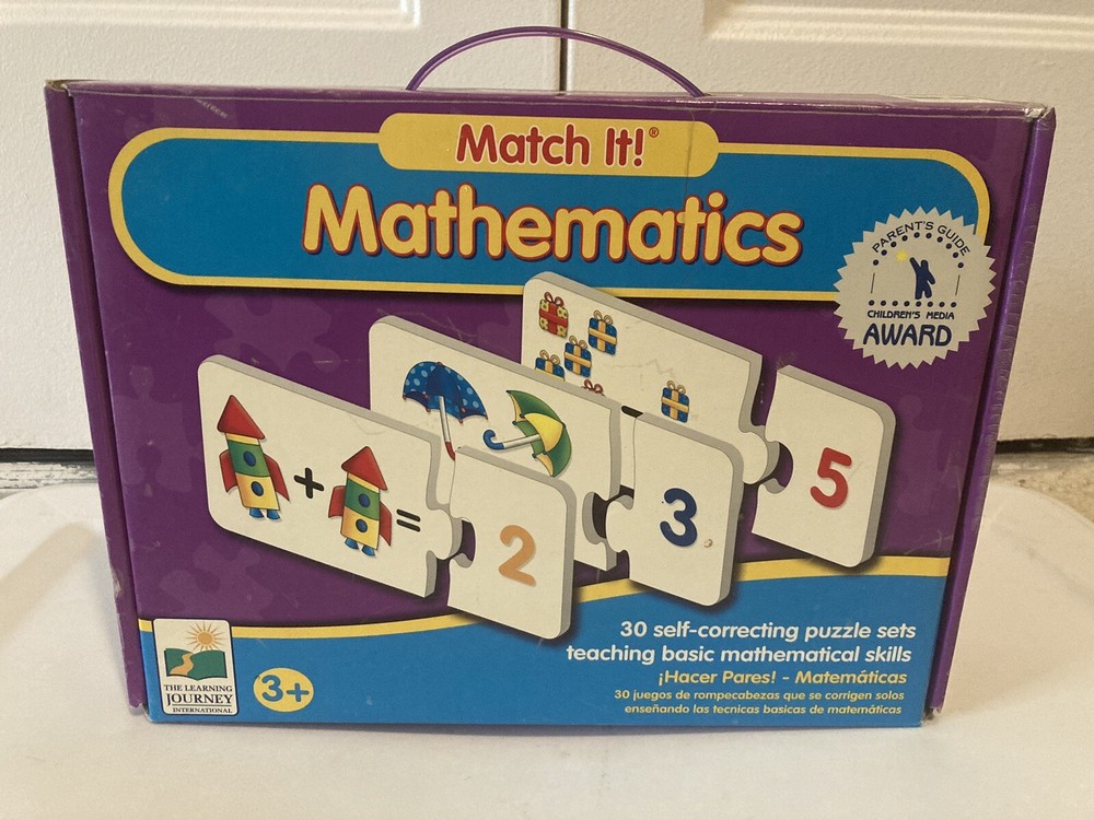Match It! Mathematics Puzzle Game Set - 30 Self-Correcting Puzzle Set - Complete