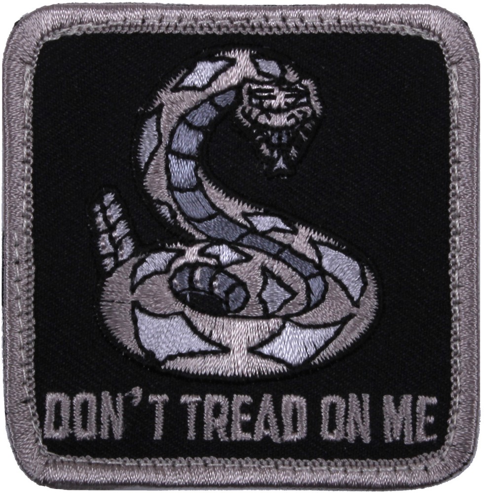 Don't Tread On Me Gasdsen Snake Morale Square Patch with Hook Bach 2.5"