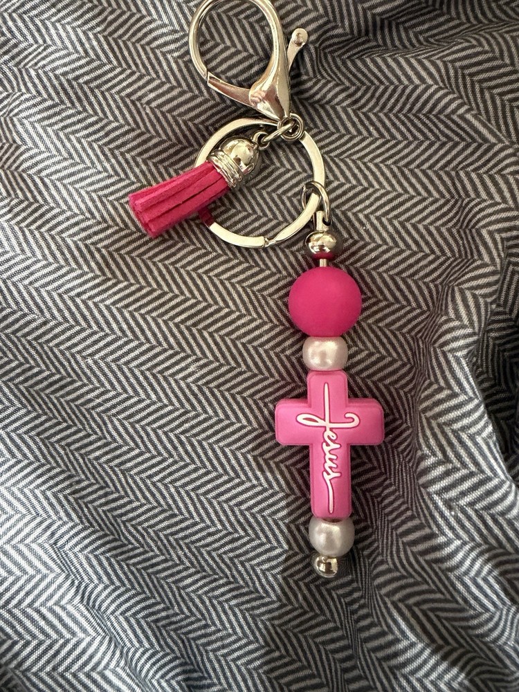 Handmade Beaded Keychains with Charms and Tassels, Assorted Designs