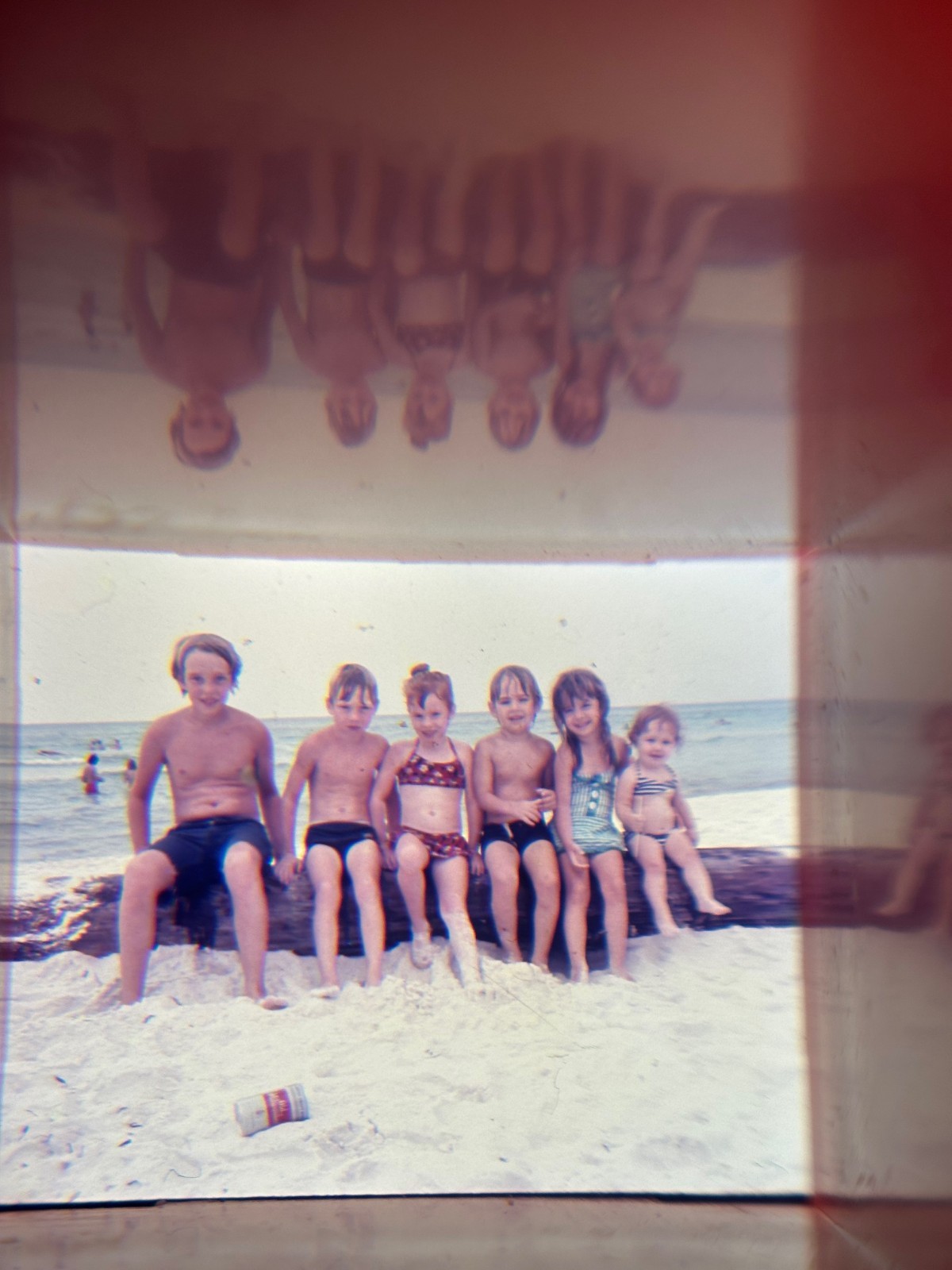 Vintage Long Beach Resort Florida Picture Souvenir Keychain Viewer Family Photo