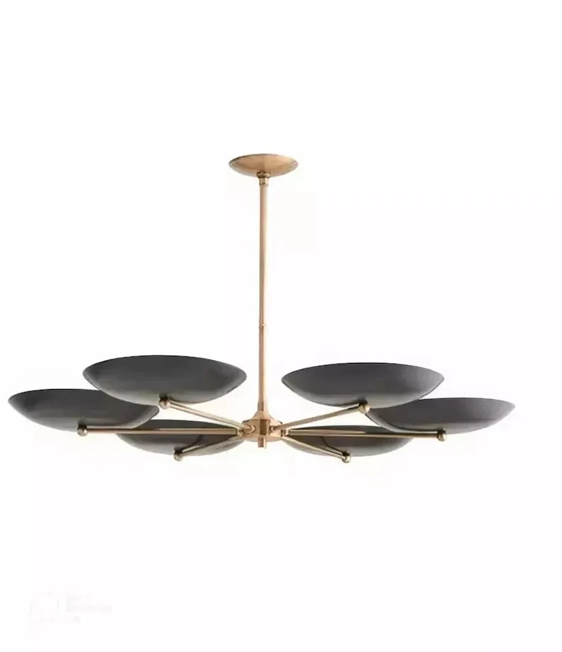 6 Light Dome Griffith Linear Chandelier, Handmade Ceiling Chandelier lighting