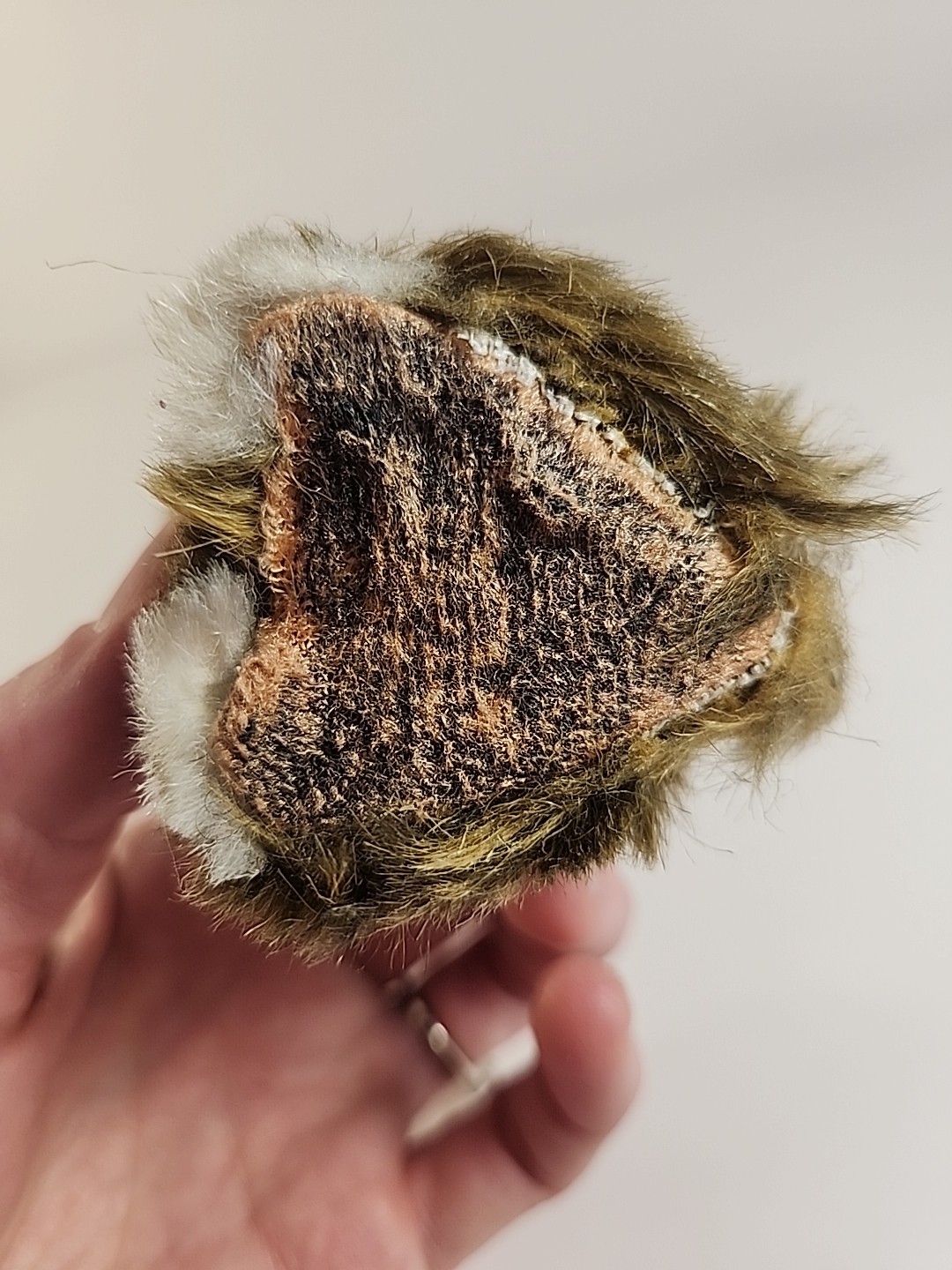 Vintage Realistic Rabbit Bunny Figure Easter Spring Faux Fur 4" Brown