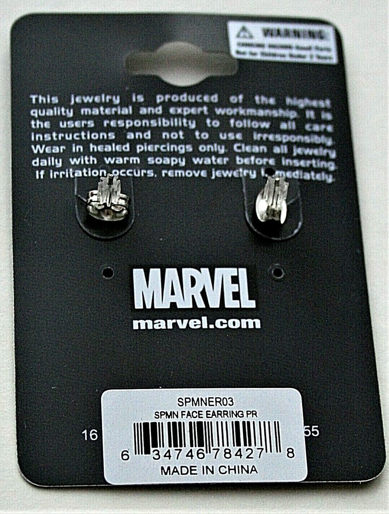 Marvel Comics Spider-Man Face Mask Post Earrings New NOS MOC