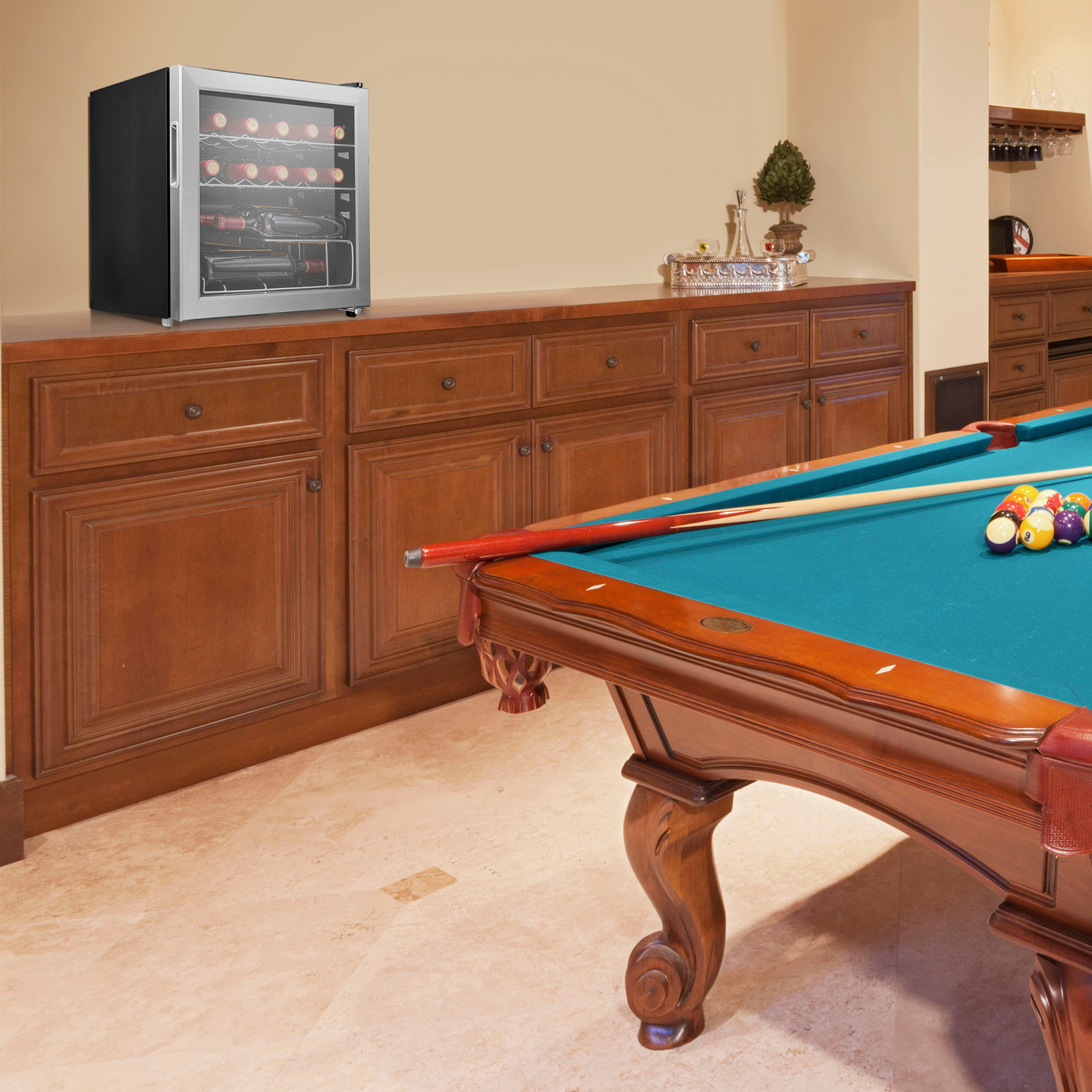 Insignia- 14-Bottle Wine Cooler - Stainless Steel