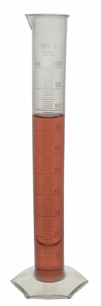 Eisco Labs 100ml Graduated Cylinder with Hexagonal Base - Polypropylene
