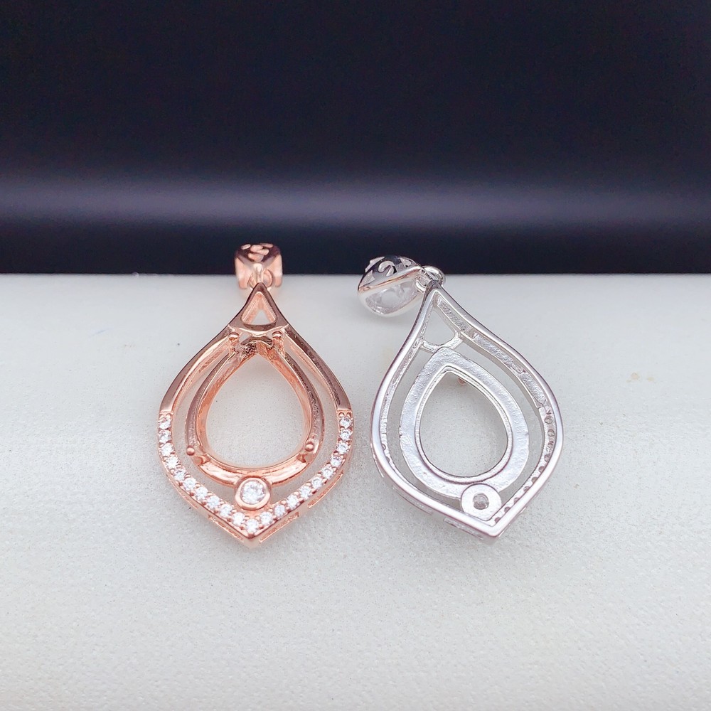 Silver 925 pendant empty setting, DIY blank setting YD04