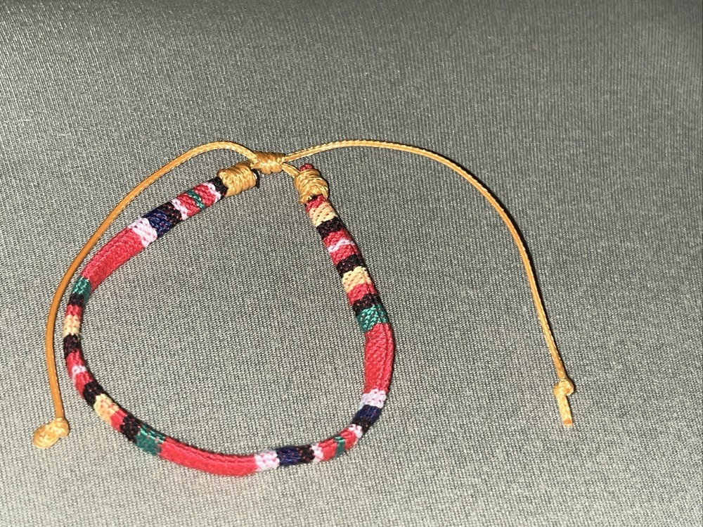 NEW BOHO BRAID THREAD FRIENDSHIP BRACELET ADJUSTABLE THICKER ORANGE