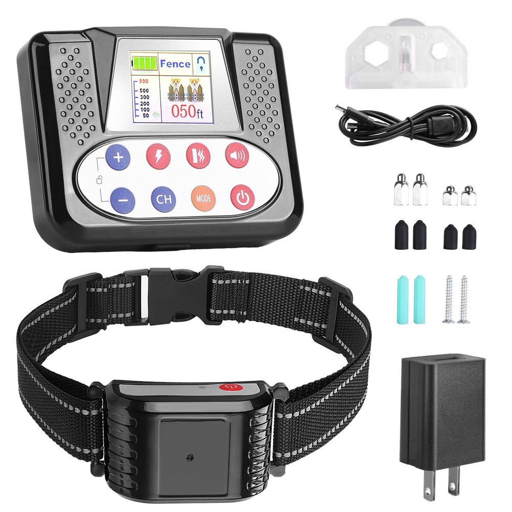Dog Wireless Fence 990FT Range Remote Training Collar Vibration Shock/ Receiver