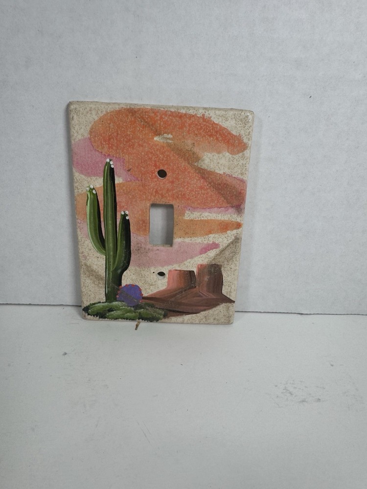 Cactus Mountain Scene Switch Plate Cover Desert Boho