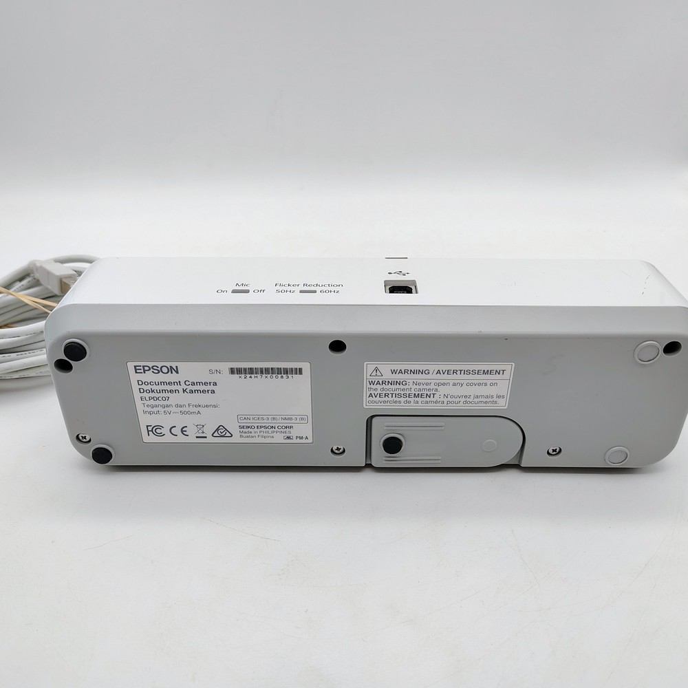 Epson ELPDC07 Digital Document HD 1080p Camera Portable Visualizer 8x Zoom