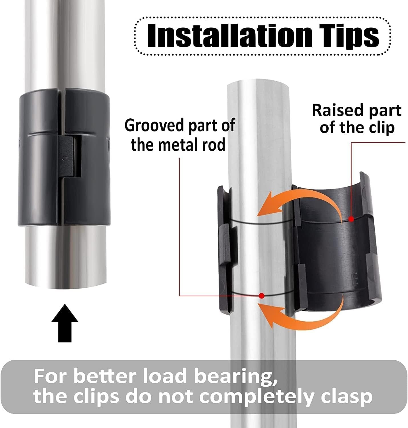 8 Pcs Shelf Lock Clips for 1" Posts - Durable Black Wire Shelving Replacements