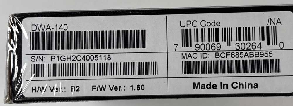 D Link Range Booster USB Adapter DWA140 N300 New Sealed