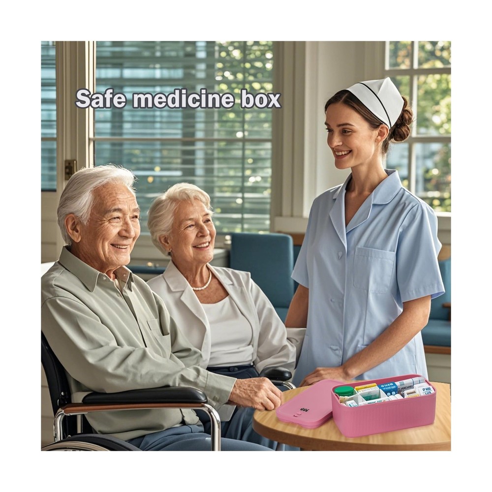 Lockable Storage Box,Medicine Safe Case Container,Refrigerator Lock... Fast Ship