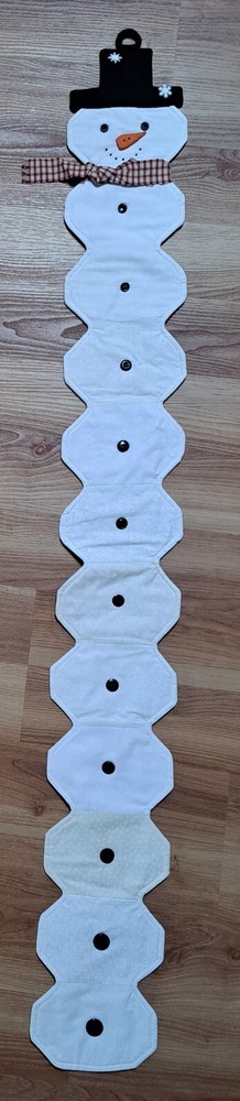 Vintage Handmade Christmas Patchwork Wall Hanging Snowman Decor