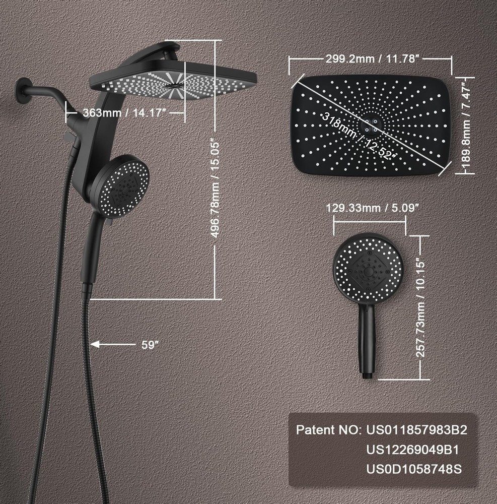 Magnetic Combo Rain Shower Head