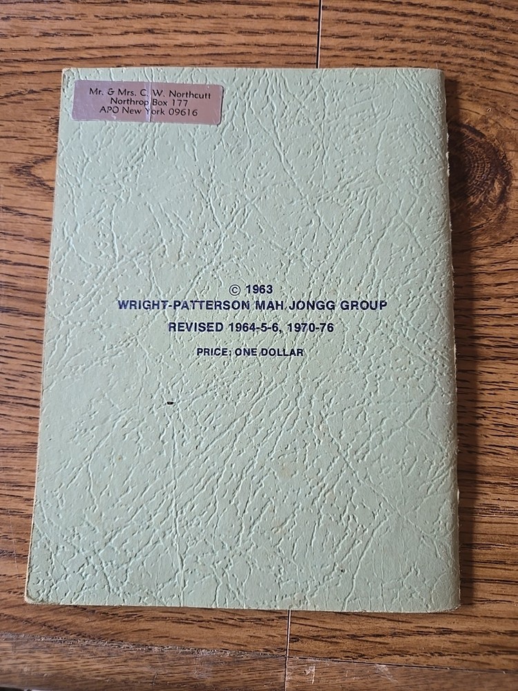 1976 Wright- Patterson Mah Jongg Rule Book