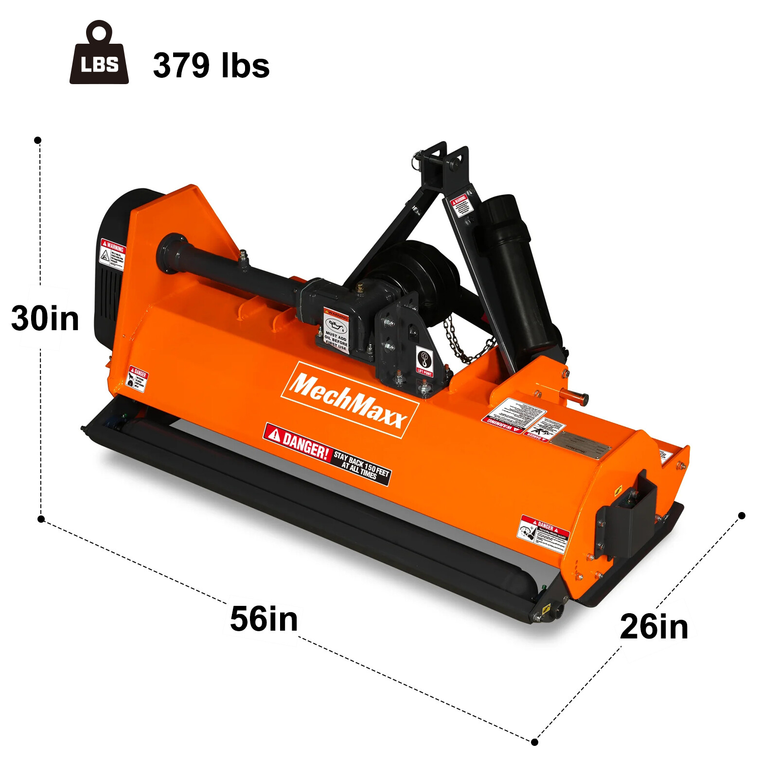 MechMaxx 3 Point PTO 48'' Light-duty Flail Mower For 15-35hp Tractor, EFS48