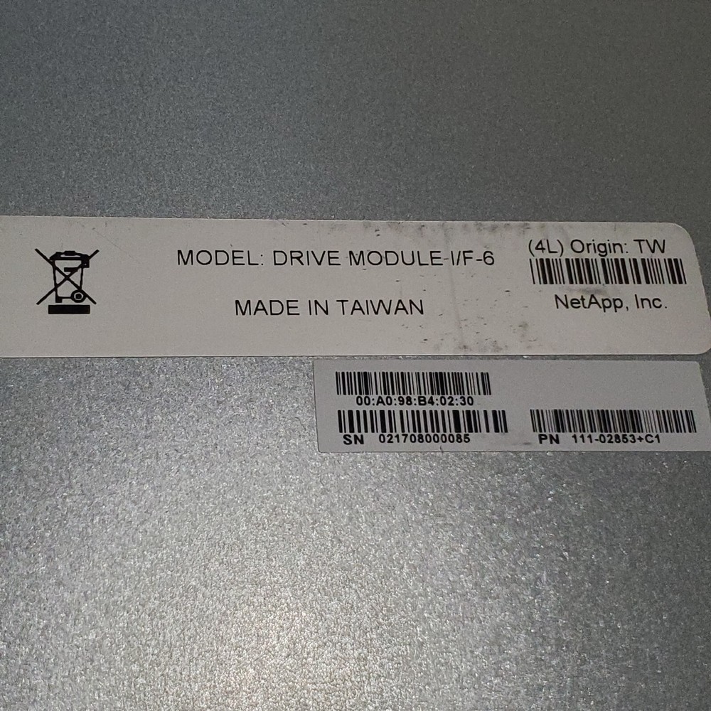 NetApp E2700A Disk Array Drive Module I/F-6 A100069 SAS 111-02853+C1 111-02853