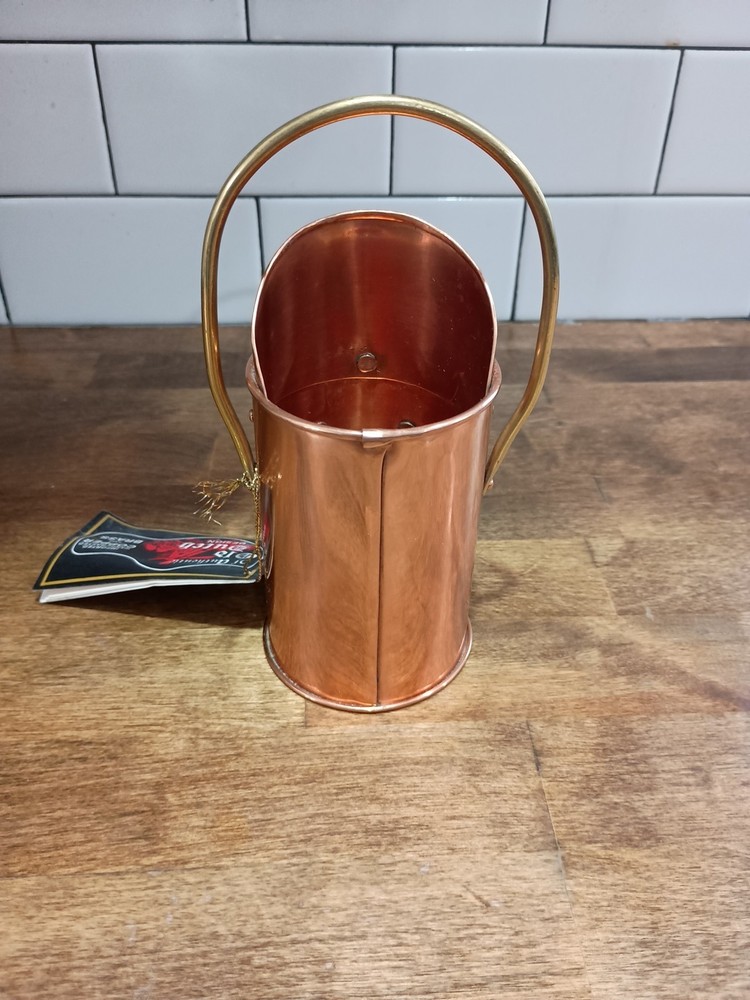 Solid Copper w/Brass, “Brushes” Cup Pitcher Holder w/ Handle by Old Dutch Design