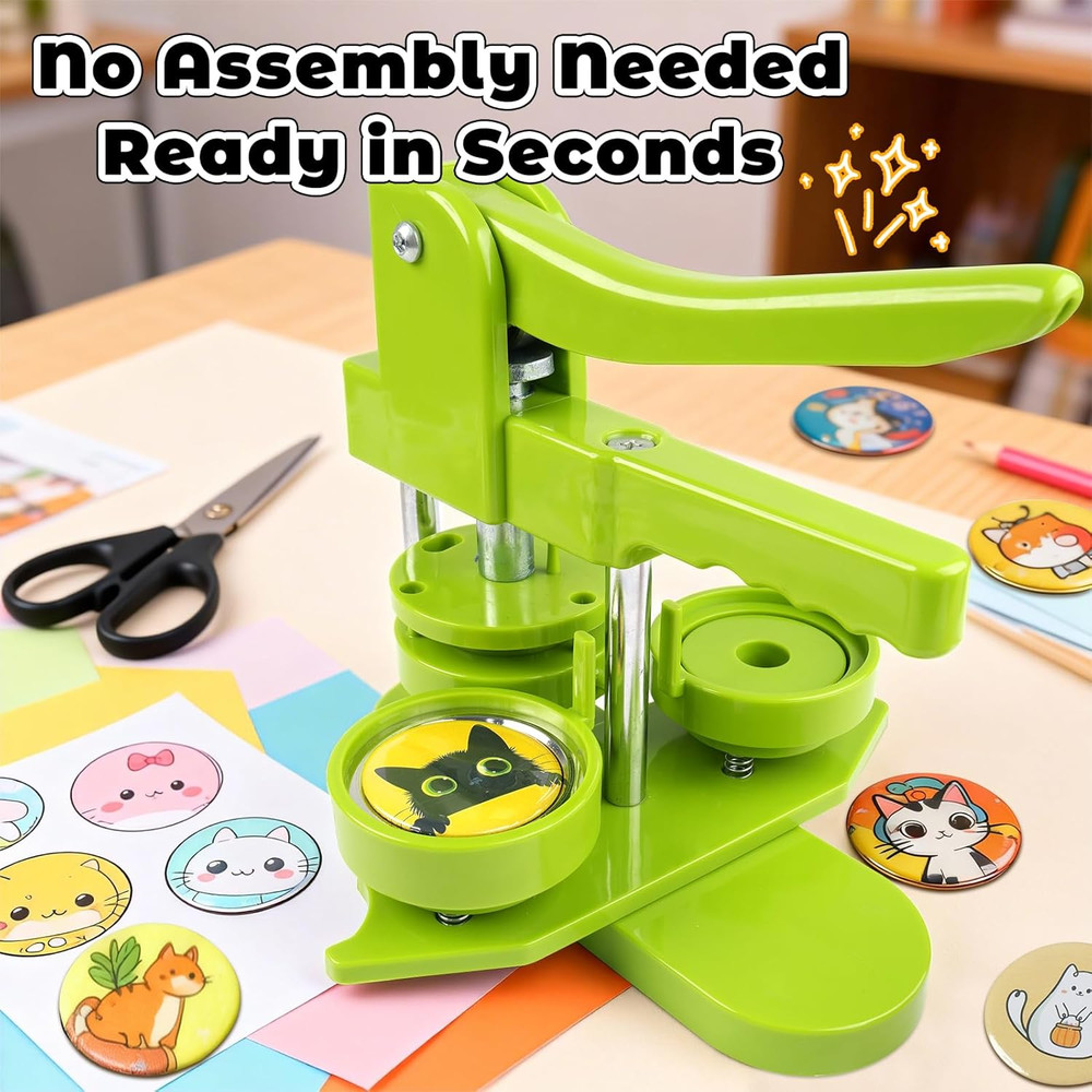 Button Maker Machine 58Mm (2.25 In) Installation-Free, DIY Button Pin Maker Mach