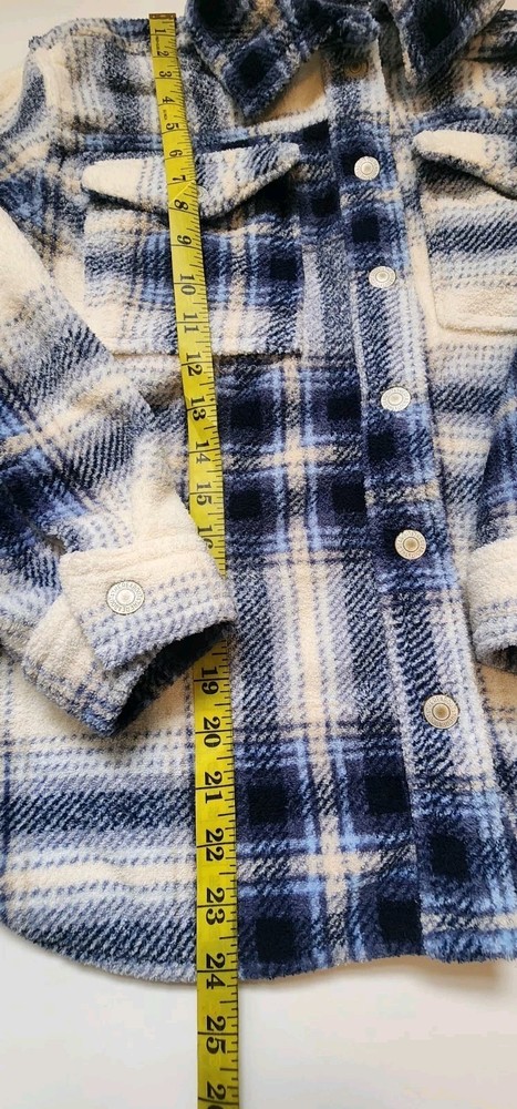 THEREABOUTS Boys Coat, Navy Blue Plaid. Size L 14.4
