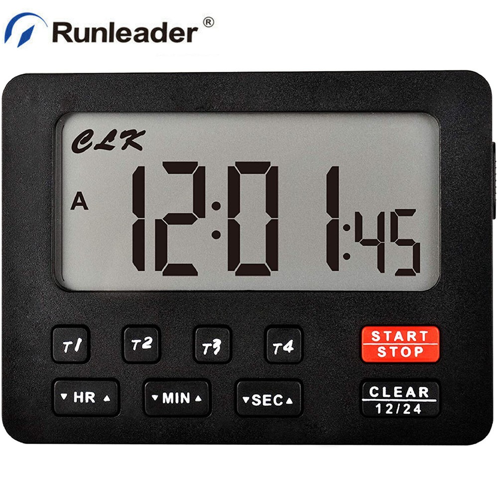 Runleader Digital Kitchen Timer with 4 Tracking Channels,Count-Down&Stopwatch