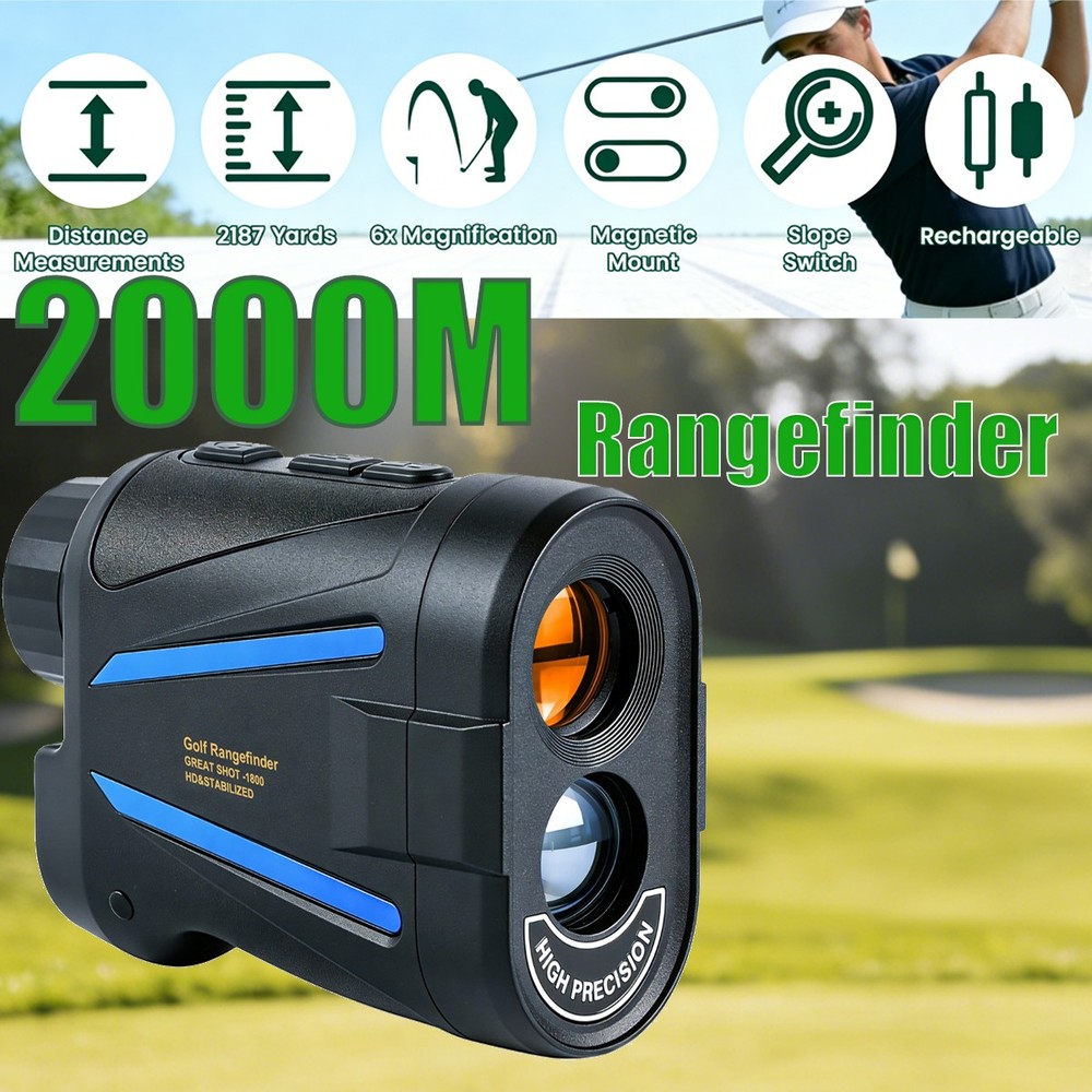 6X Magnification Golf Range Finder 1200 Yards Laser Rangefinder Slope Function
