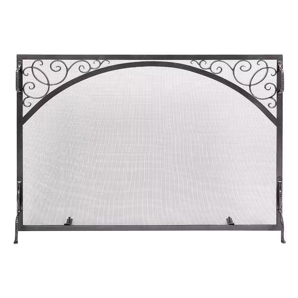 44 In. L Graphite 1-Panel Sterling Flat Fireplace Screen