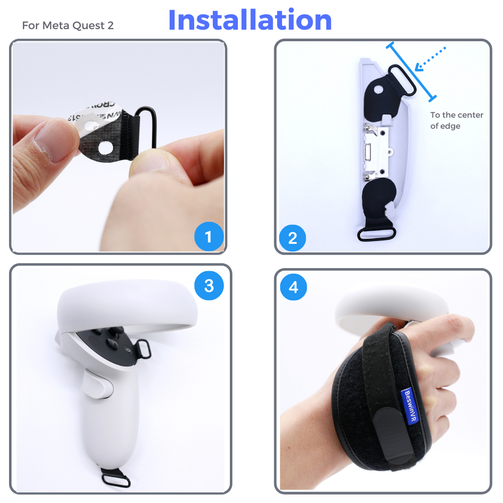 BeswinVR Controller Grips for Anker Charging Dock Meta Quest 2 (Black, 1 Pair)