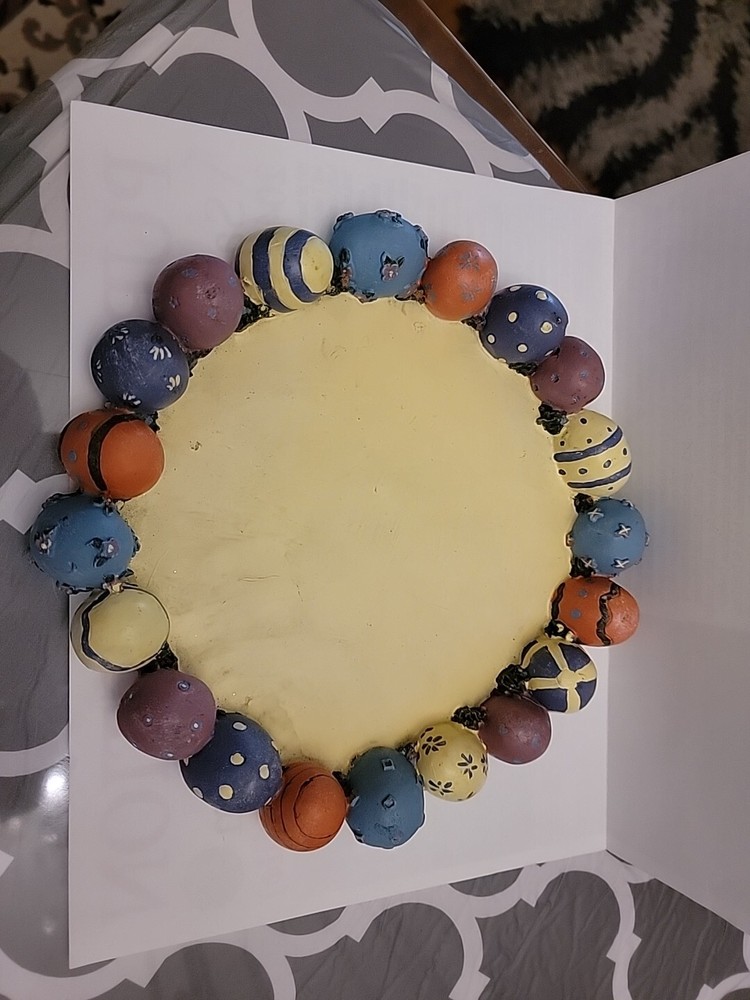 Heavy And Solid Easter Egg Plaster Decorated Candle Holder