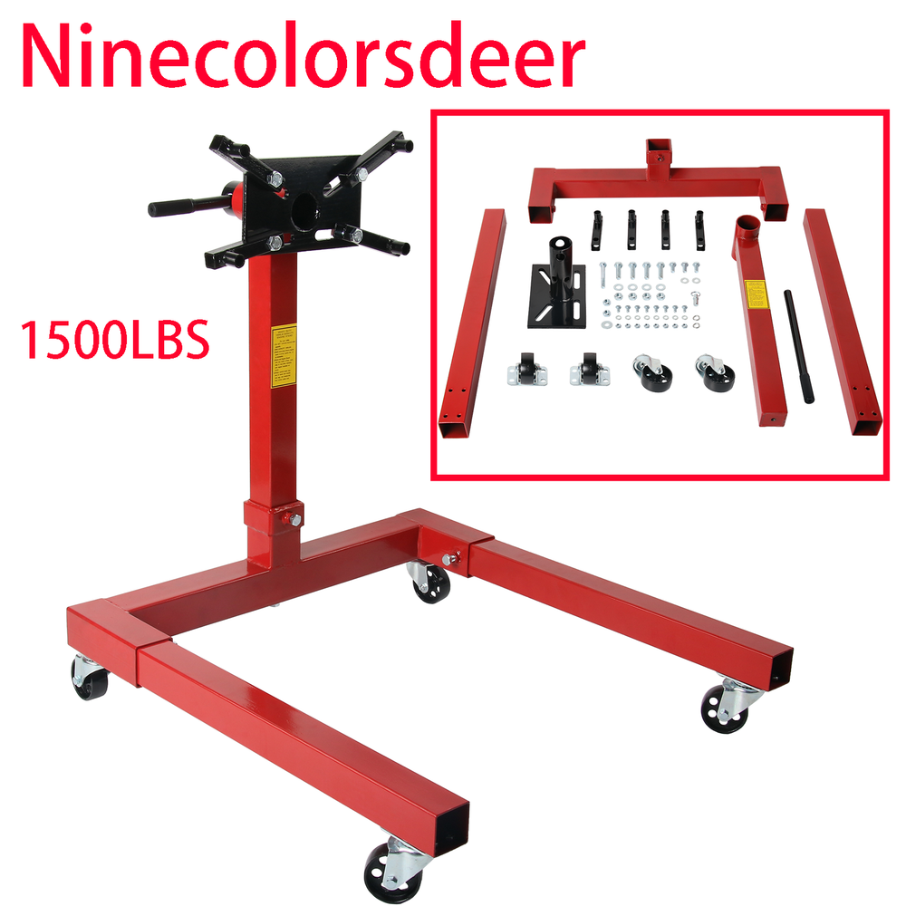 1500 LBS Folding Engine Stand Vehicle Engine Block Stand 360 Degree Head