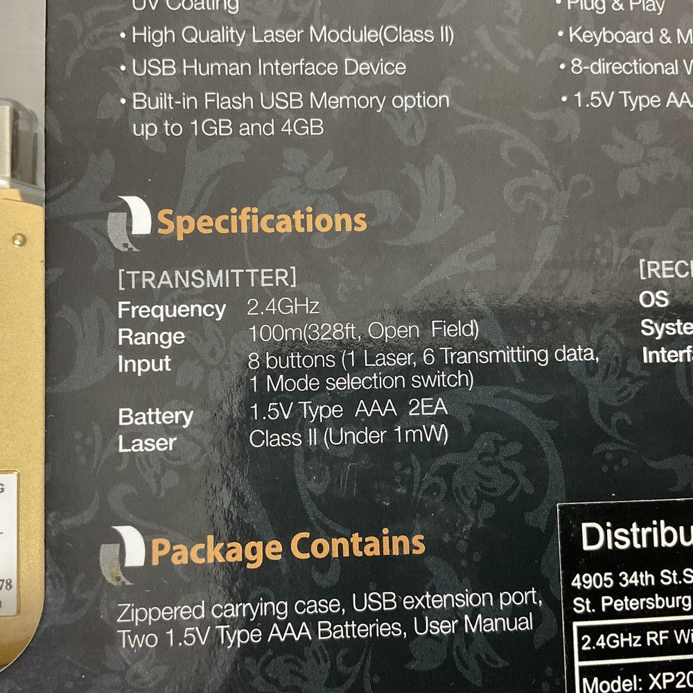 X-Pointer XP200TR4G 18K Gold Presentation RF Wireless Presenter Laser Pointer