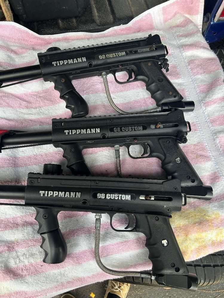 Three [3] Tippmann 98 Custom paintball guns