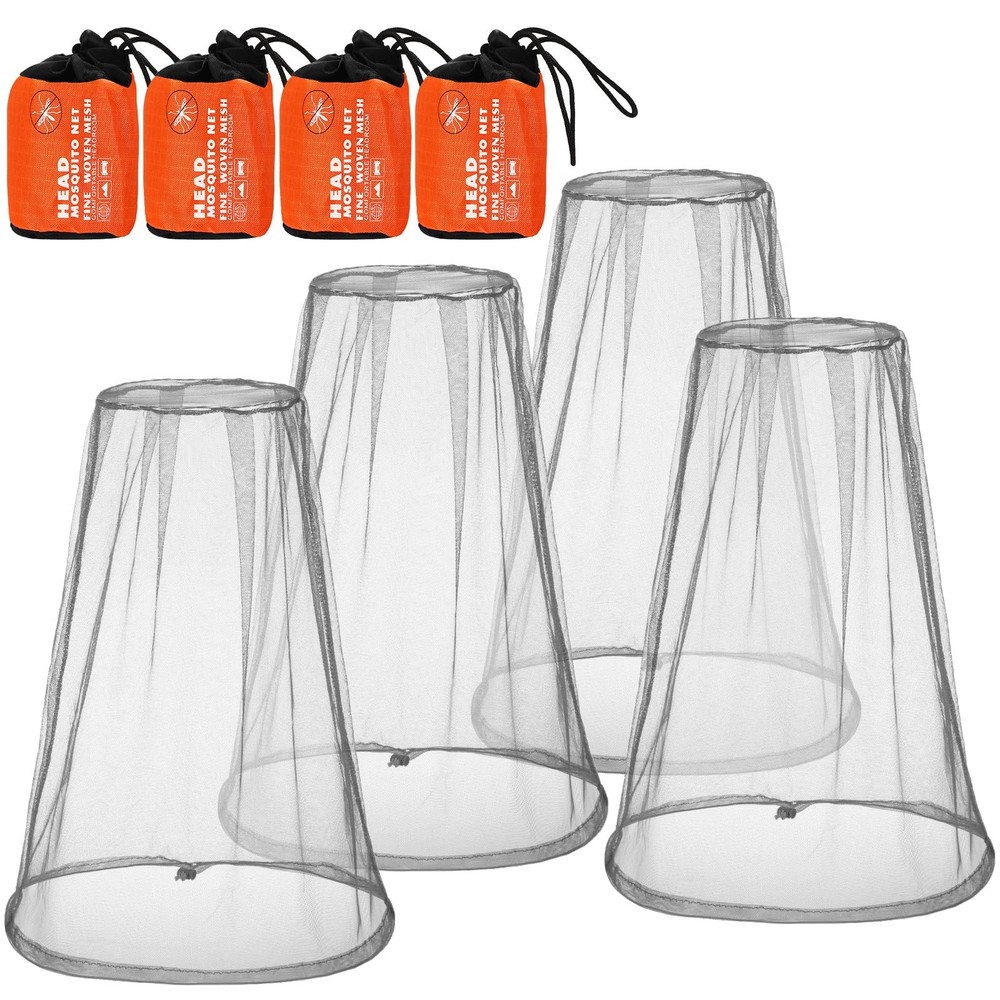 4 Pack Mosquito Bug Net Mesh for Head Mosquito Net Face Fly Netting Hood