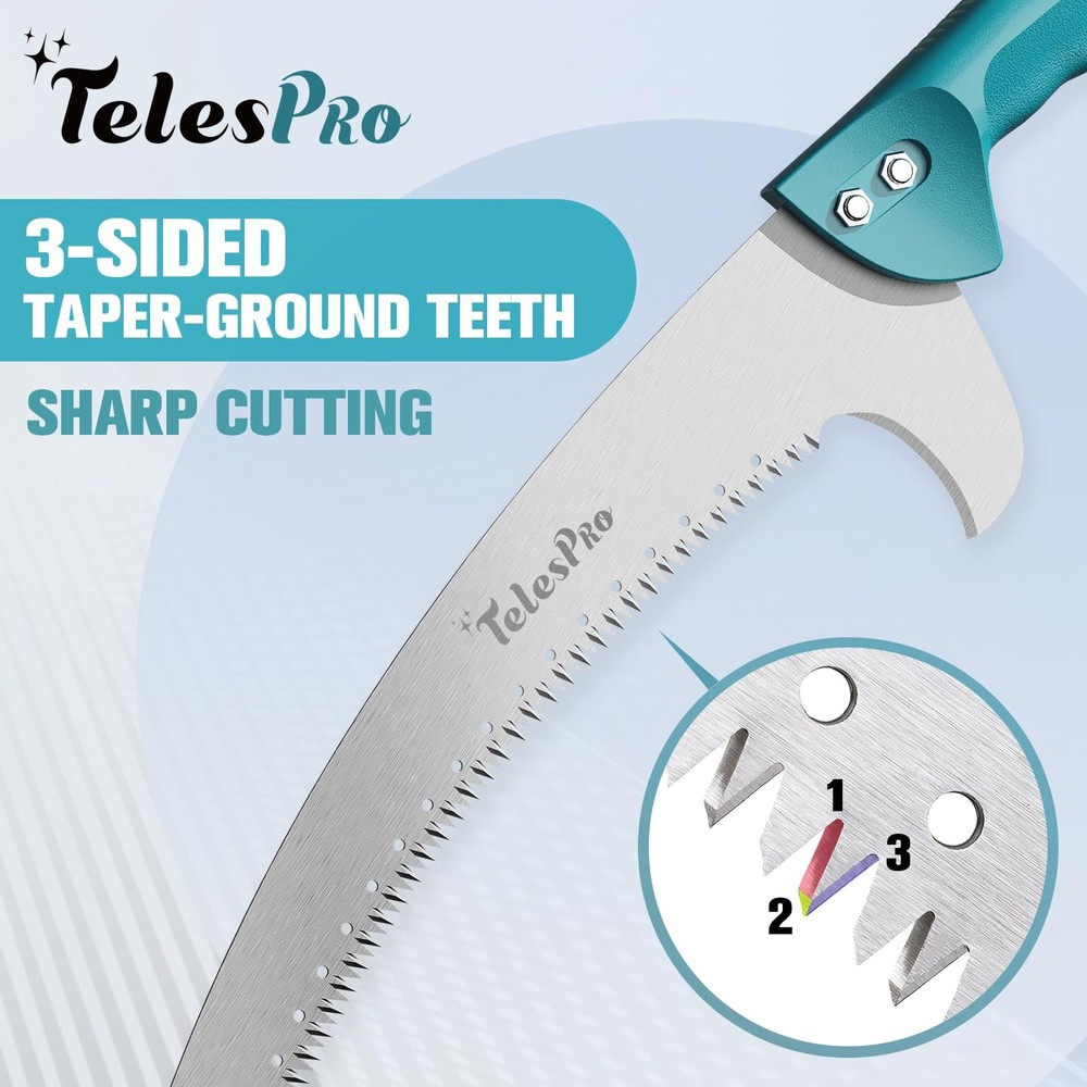 TelesPro Multi-Purpose Handheld Pruning Saw - 16-Inch Blade, Compatible with