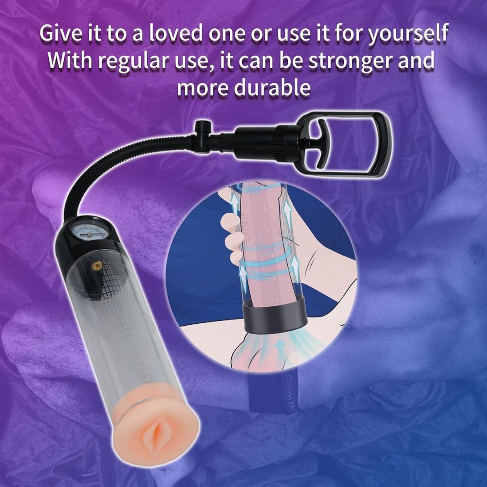 Erectile Dysfunction Vacuum Pump with Dial & 3 Silicone Rings for Optimal Fit