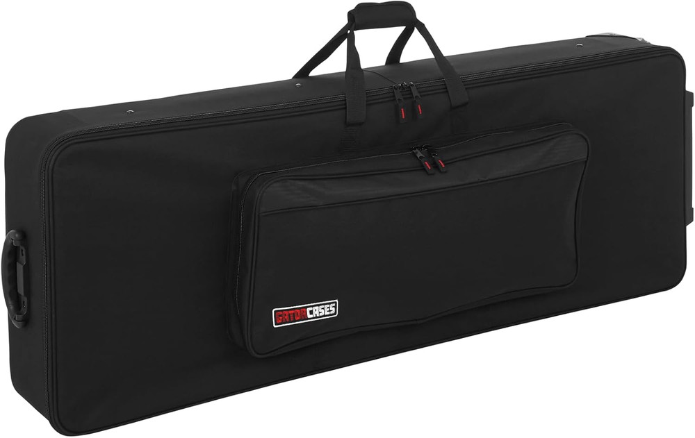 Cases Lightweight Keyboard Case with Pull Handle and Wheels, Fits 76-Note Keyboa