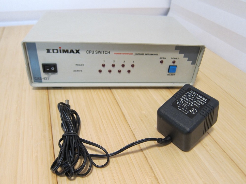 Edimax CPU Switch Mouse Conversion CAS-421 Intellimouse with Power Adapter
