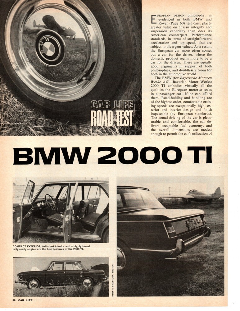 1966 BMW 2000-TI ~ ORIGINAL 6-PAGE ROAD TEST / ARTICLE / AD