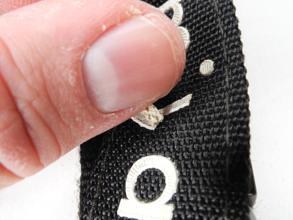 (Missing & Peeling Letters) Mamiya Black / White Camera Neck Strap (NO LUGS)