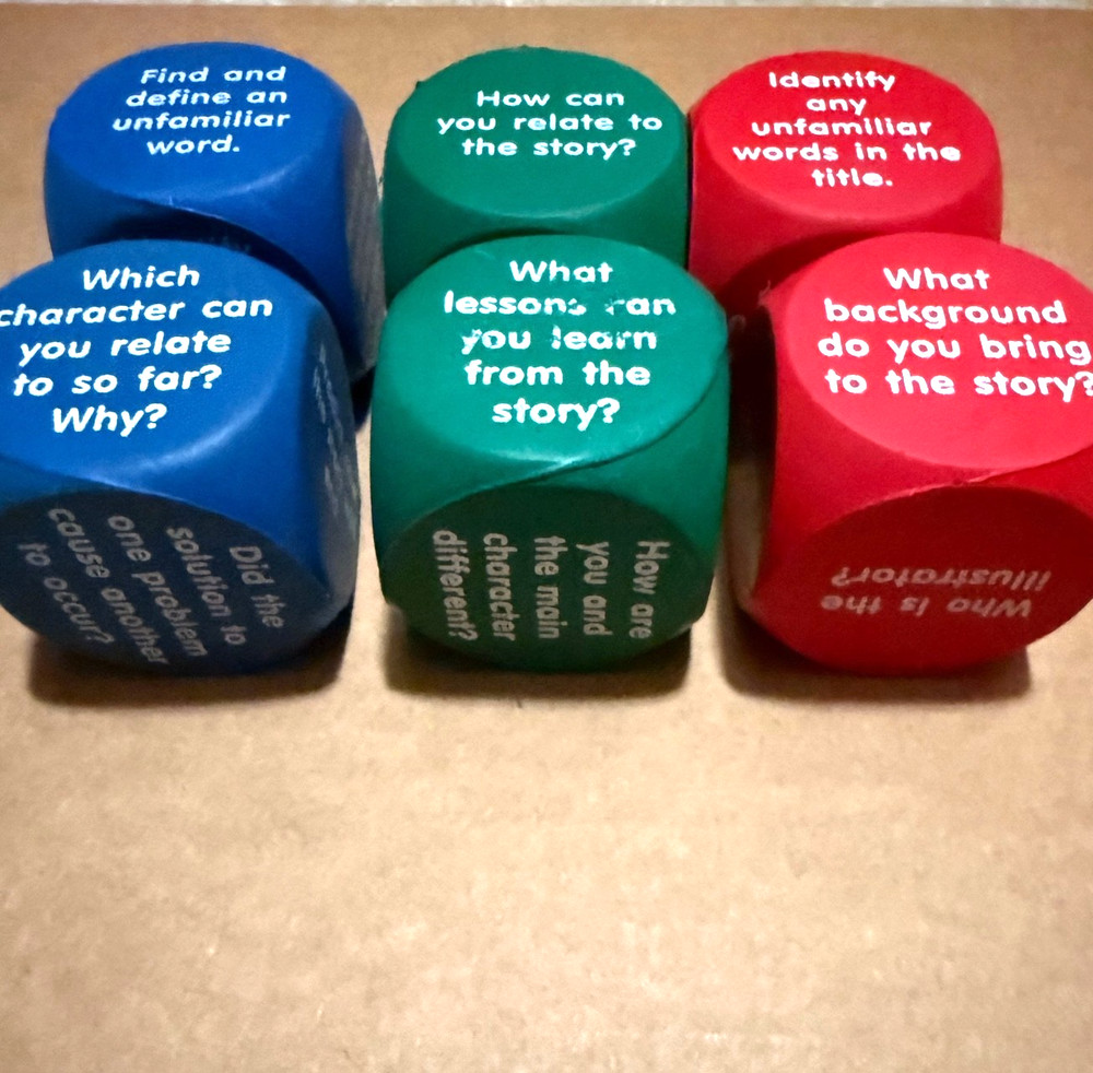 Learning Resources Reading Comprehension Cubes Soft Foam Set 6 Guided