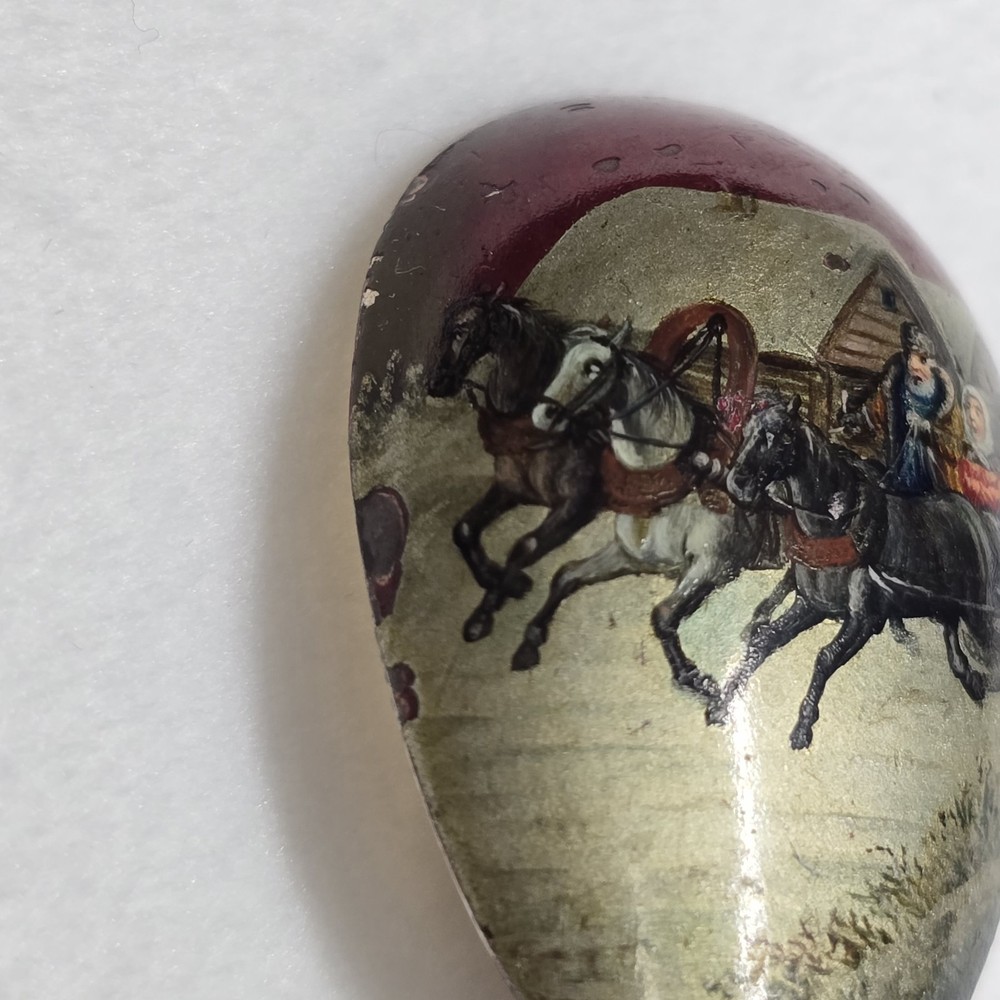 Antique Polychrome Russian Silver Small Spoon
